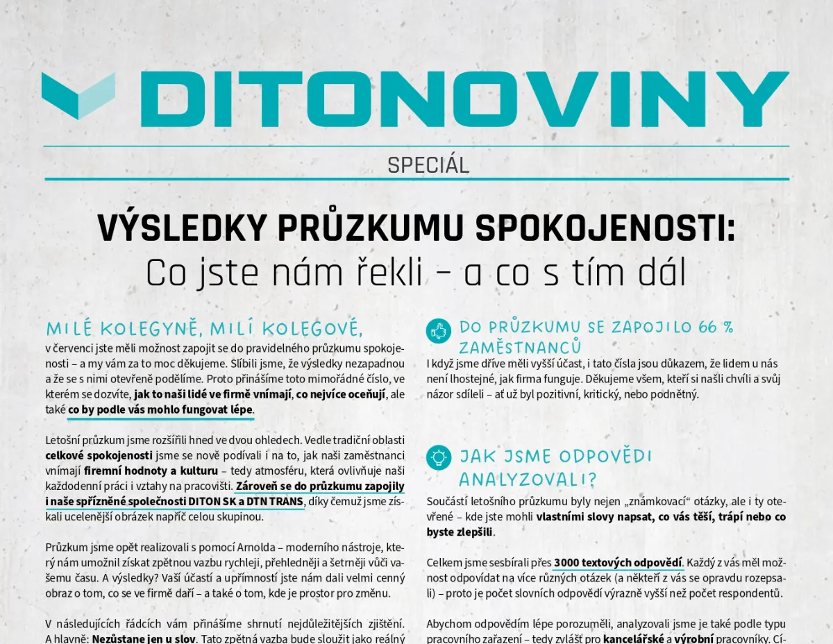 Průzkum spokojenosti v Ditonu