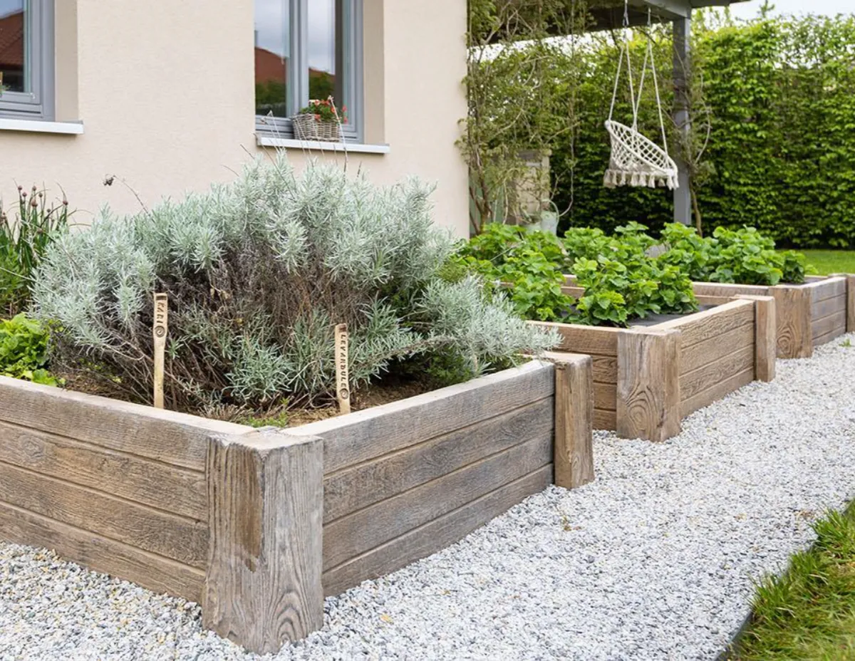 vyvýšený záhon vzor natur patina