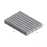 OBDÉLNÍK 50 / 40 / 6 SLEPECKÝ - VODICÍ LINIE